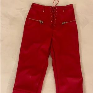 I Am Gia red faux leather pants
